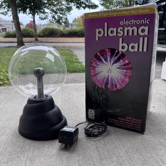 Vintage Electronic Plasma Ball Light Sound Touch Clearline Concepts Works Box - Picture 3 of 15